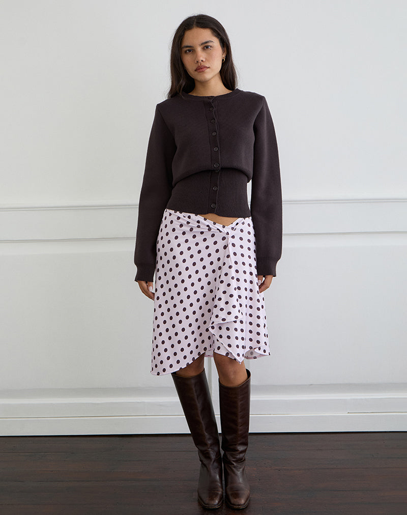 Jupe midi Esmeray à pois rétro