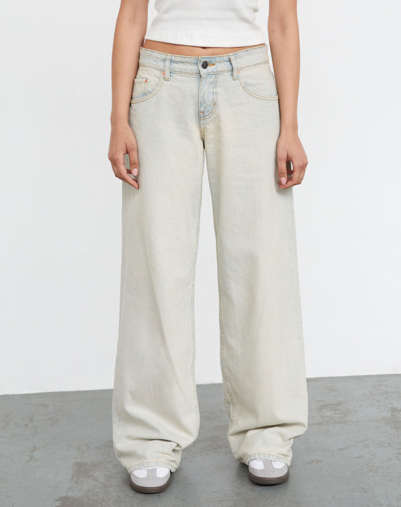 Jean à taille basse extra large Roomy, bleu arctique
