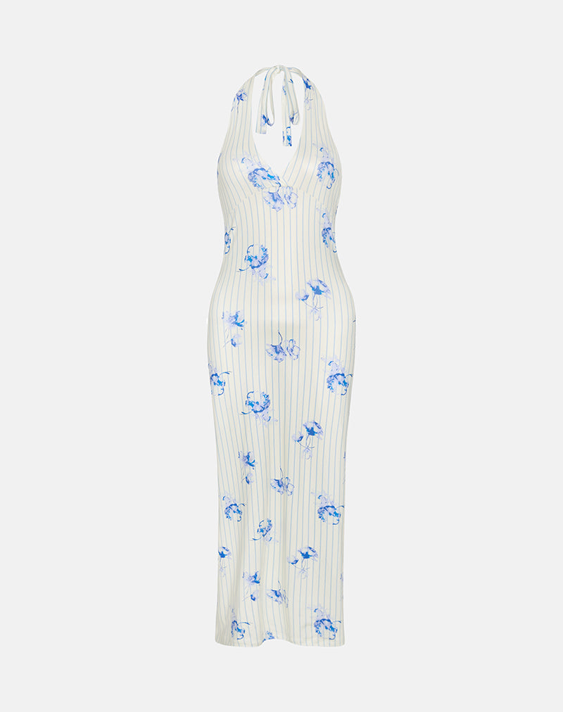 Image de Fadwa Midi Dress in Floral Stripe Cream