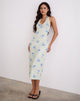 Image de Fadwa Midi Dress in Floral Stripe Cream