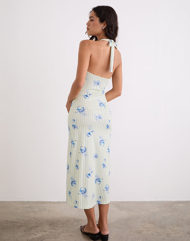 Image de Fadwa Midi Dress in Floral Stripe Cream