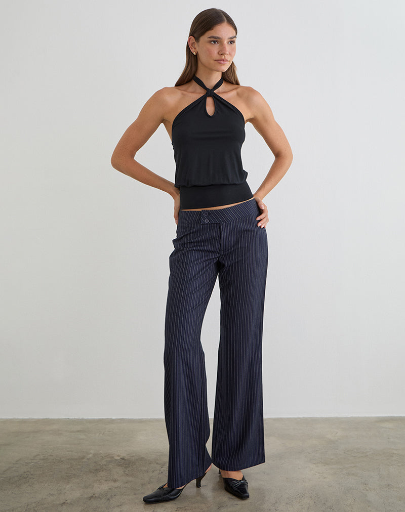 Image du pantalon Falita en rayures bleu marine sur mesure