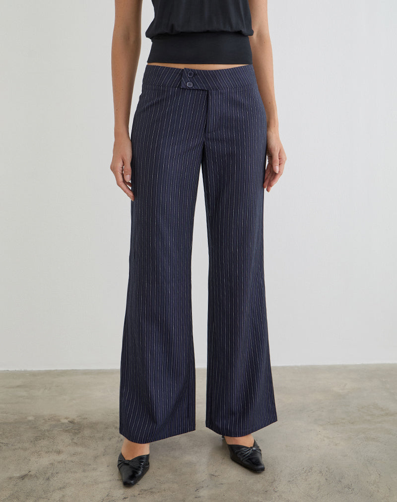 Image du pantalon Falita en rayures bleu marine sur mesure