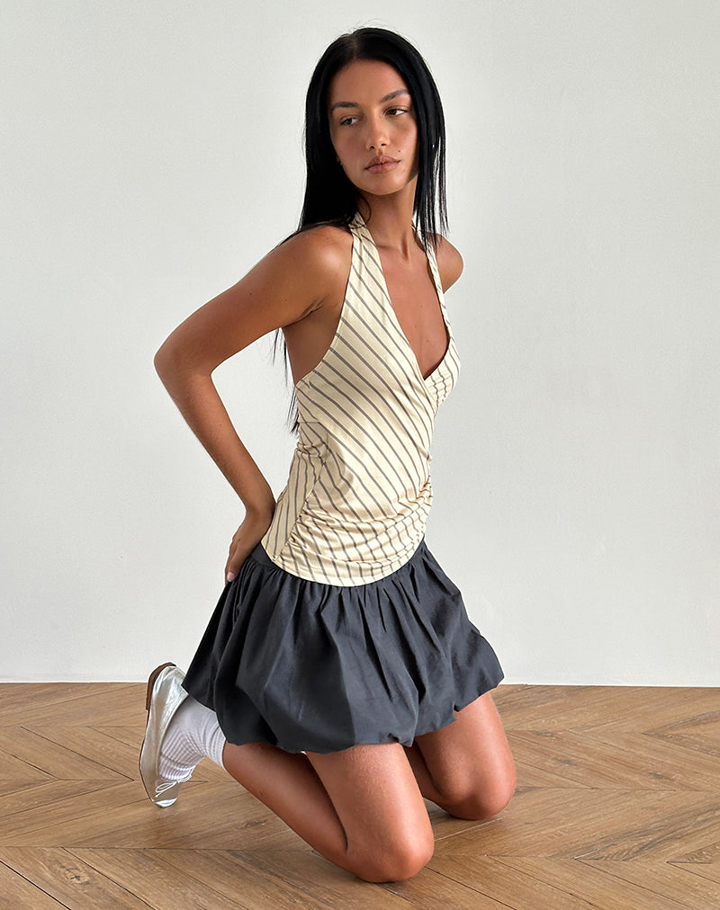 Image de Fayez Slinky Top in Yellow Diagonal Stripe
