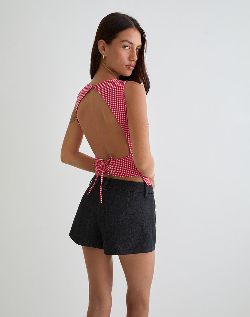 Image de Felia Tie Back Top in Red Gingham