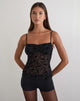 Image du haut Fierza Cami en Pretty Petal Flock Black