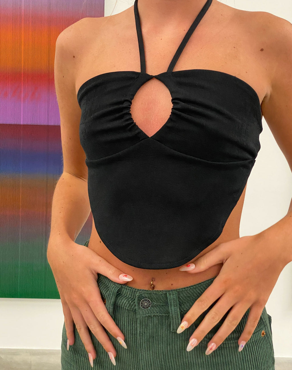 MOTEL X OLIVIA NEILL Top Hanabi en crêpe noir