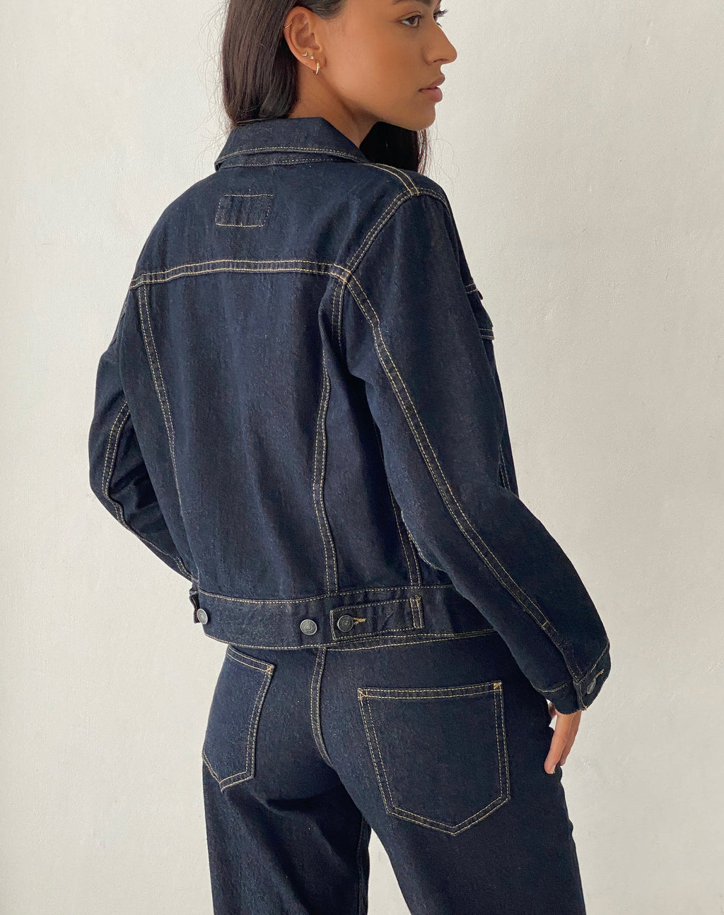Veste en jean ajustée en indigo