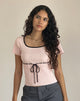 Image du top Frauke en rose blush et noir