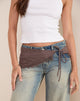 Image de la ceinture à franges en lin Deep Taupe