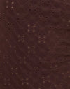 Broderie stretch marron
