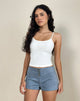 Image de la culotte Samila à coutures apparentes en daim Dusty Blue