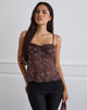 Image de Fierza Cami Top in Doodle Flower Flock Brown
