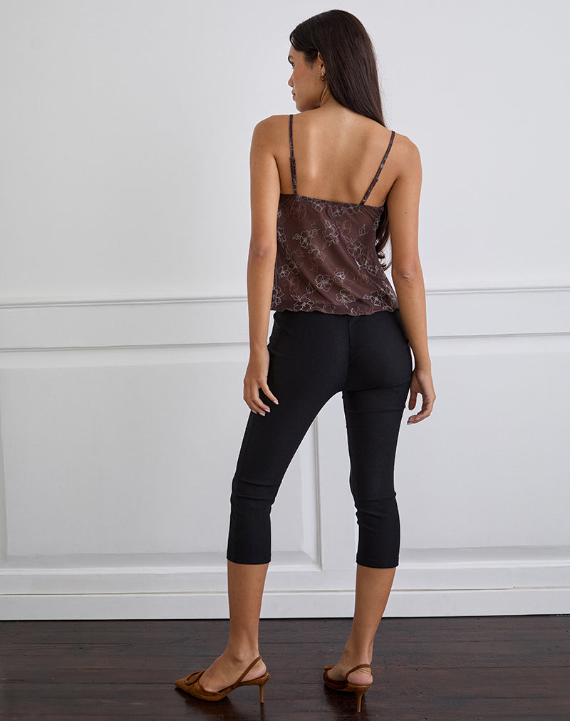 Image de Fierza Cami Top in Doodle Flower Flock Brown