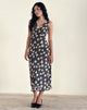 Image de Gabriela Midi Dress in Falling Rose Jet Black
