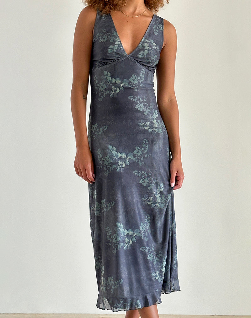 Image de Gabriela Midi Dress in Faded Botanical Green