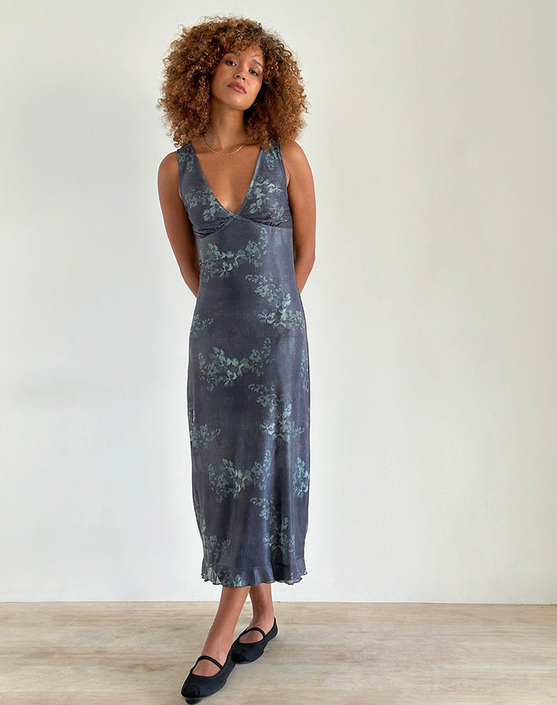 Image de Gabriela Midi Dress in Faded Botanical Green