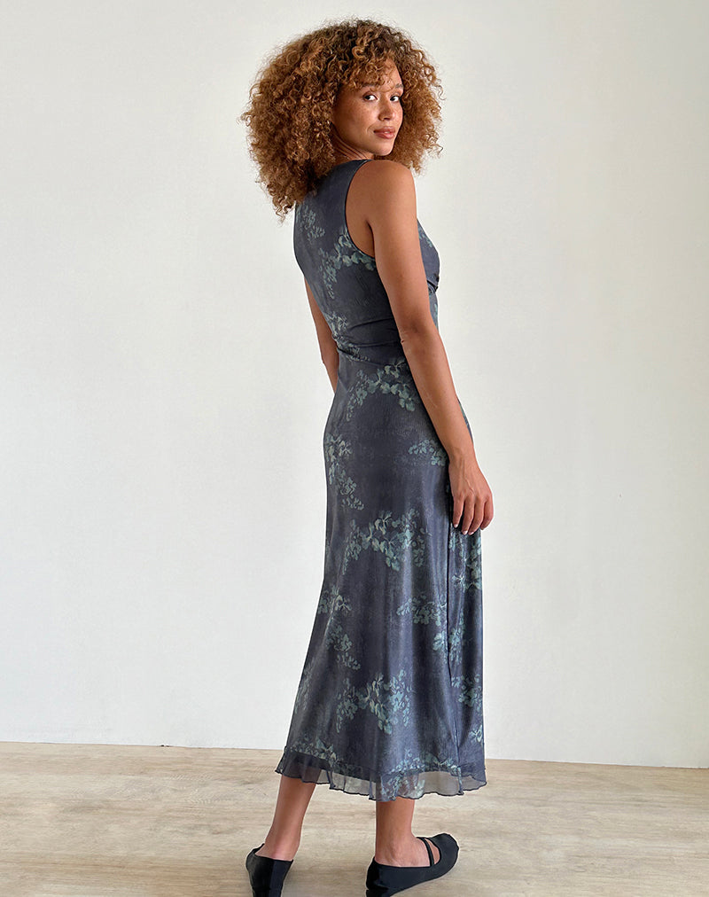 Image de Gabriela Midi Dress in Faded Botanical Green