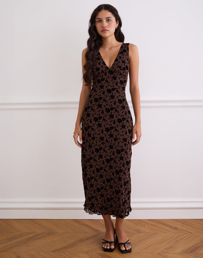 Image de Gabriela Midi Dress in Garden Floral Brown