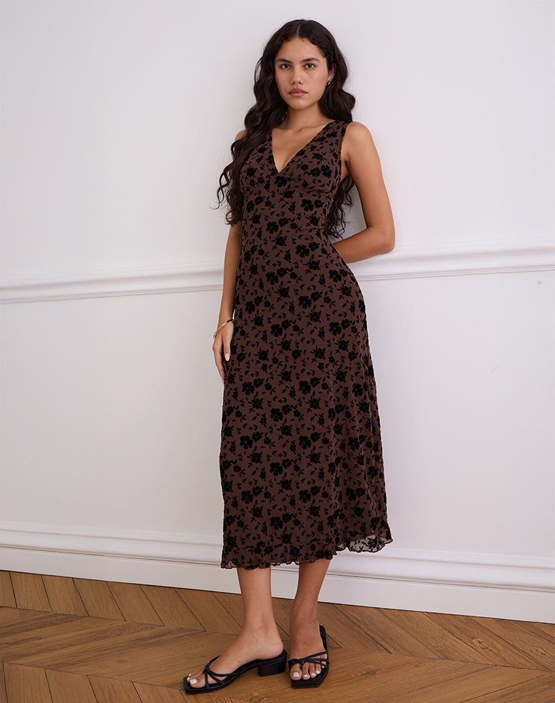 Image de Gabriela Midi Dress in Garden Floral Brown