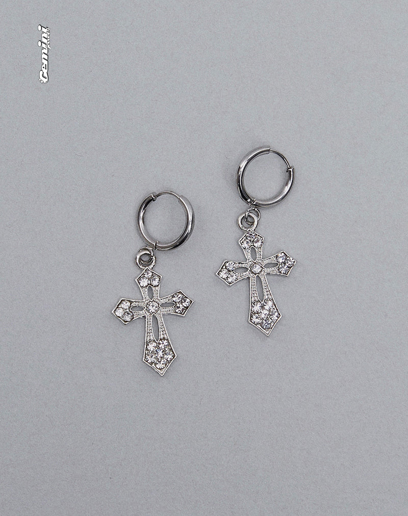 Image de boucles d'oreilles Gaia Cross de Gemini Jewels