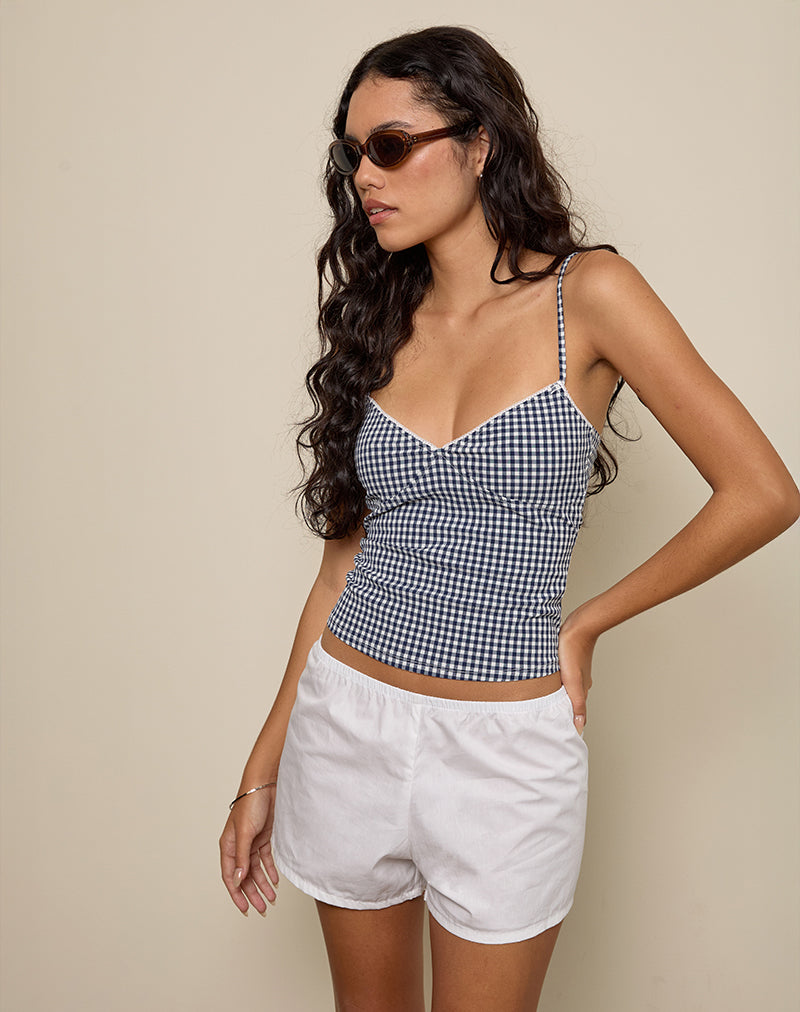 Image de Gaika Cami Top in Seersucker Gingham Navy