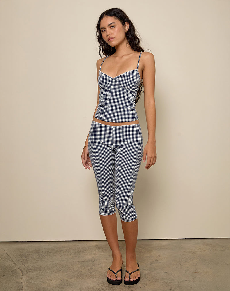Pantalon Capri Tuka en vichy Seersucker Navy