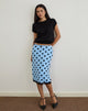 Image de Gamila Midi Skirt in Blue with Polka Space Black