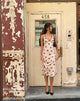Image de Gandira Midi Dress in Cluster Ditsy Floral Flock Nude