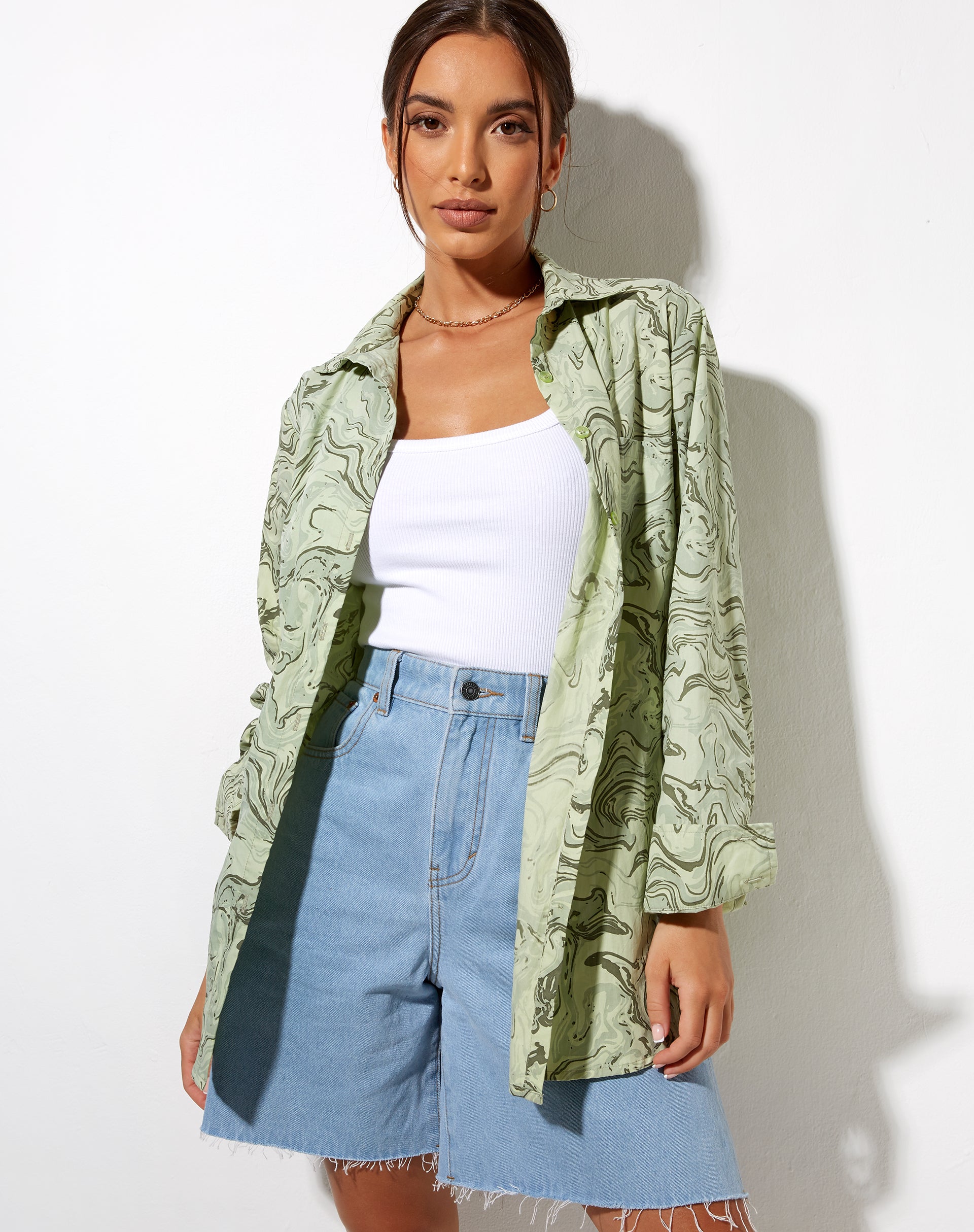 Image de Gane Shirt in Marble Green