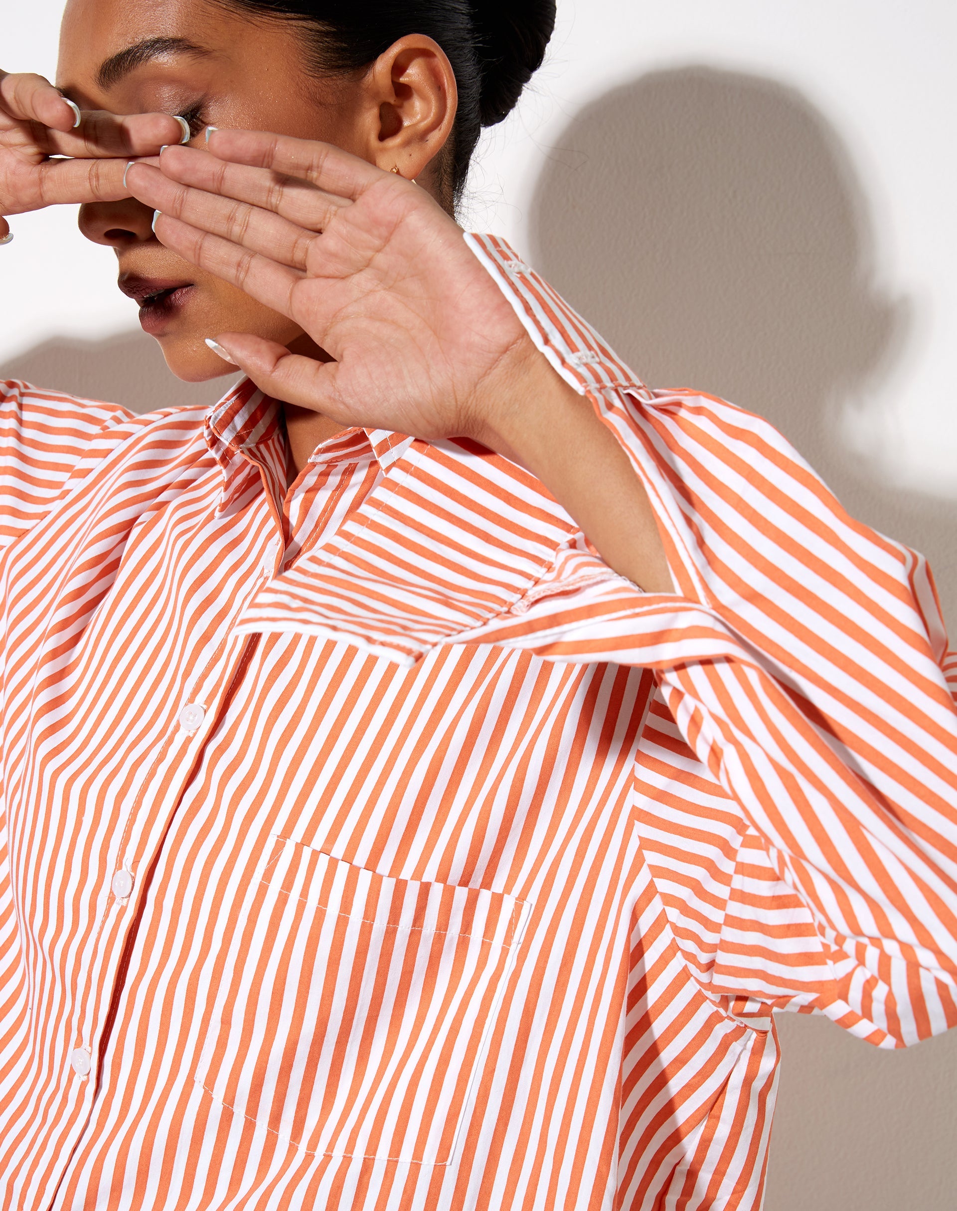 Image de Gane Shirt in Vertical Stripe Orange