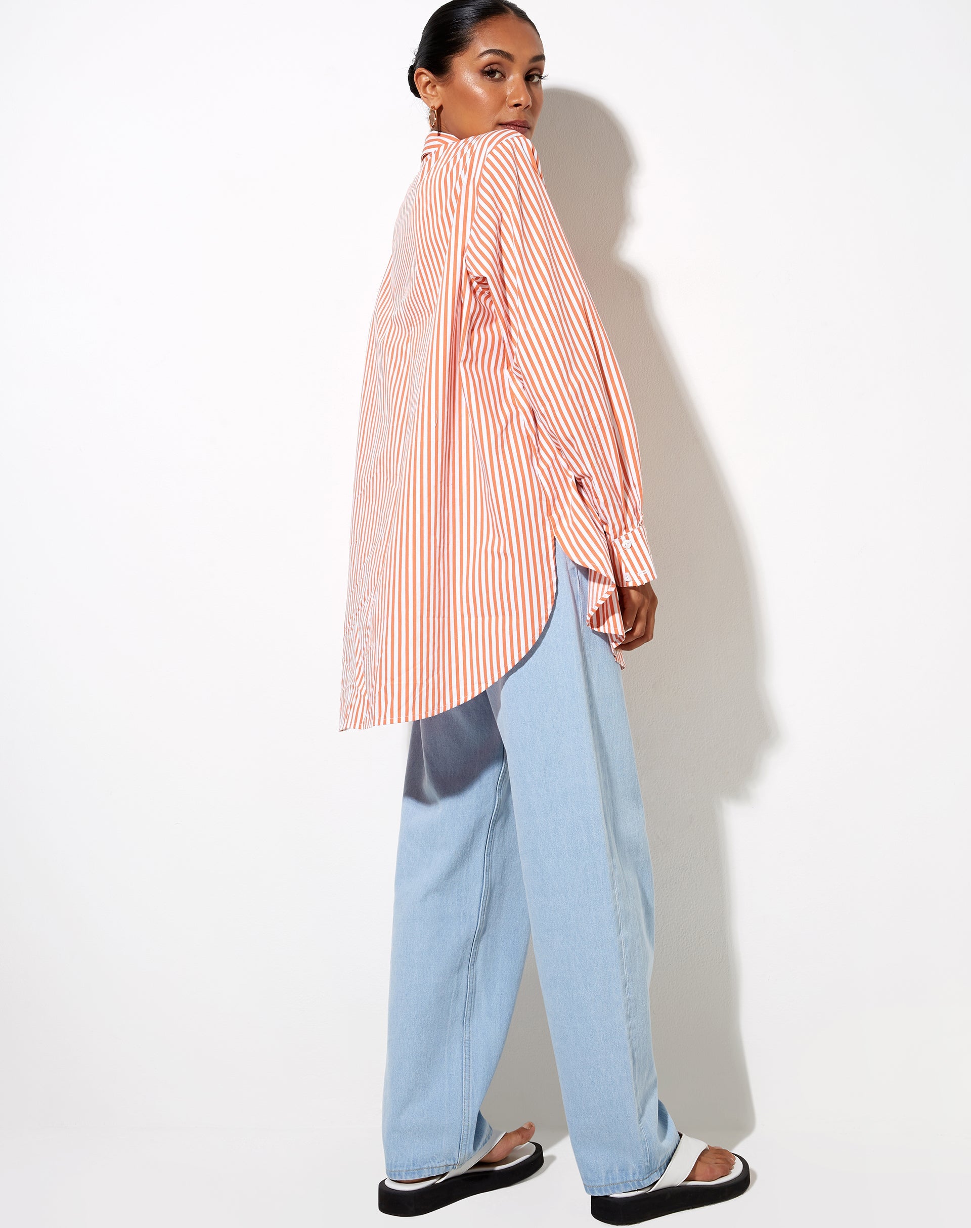 Image de Gane Shirt in Vertical Stripe Orange