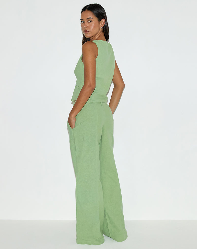 Image de Ganita Gilet en lin Minty Green
