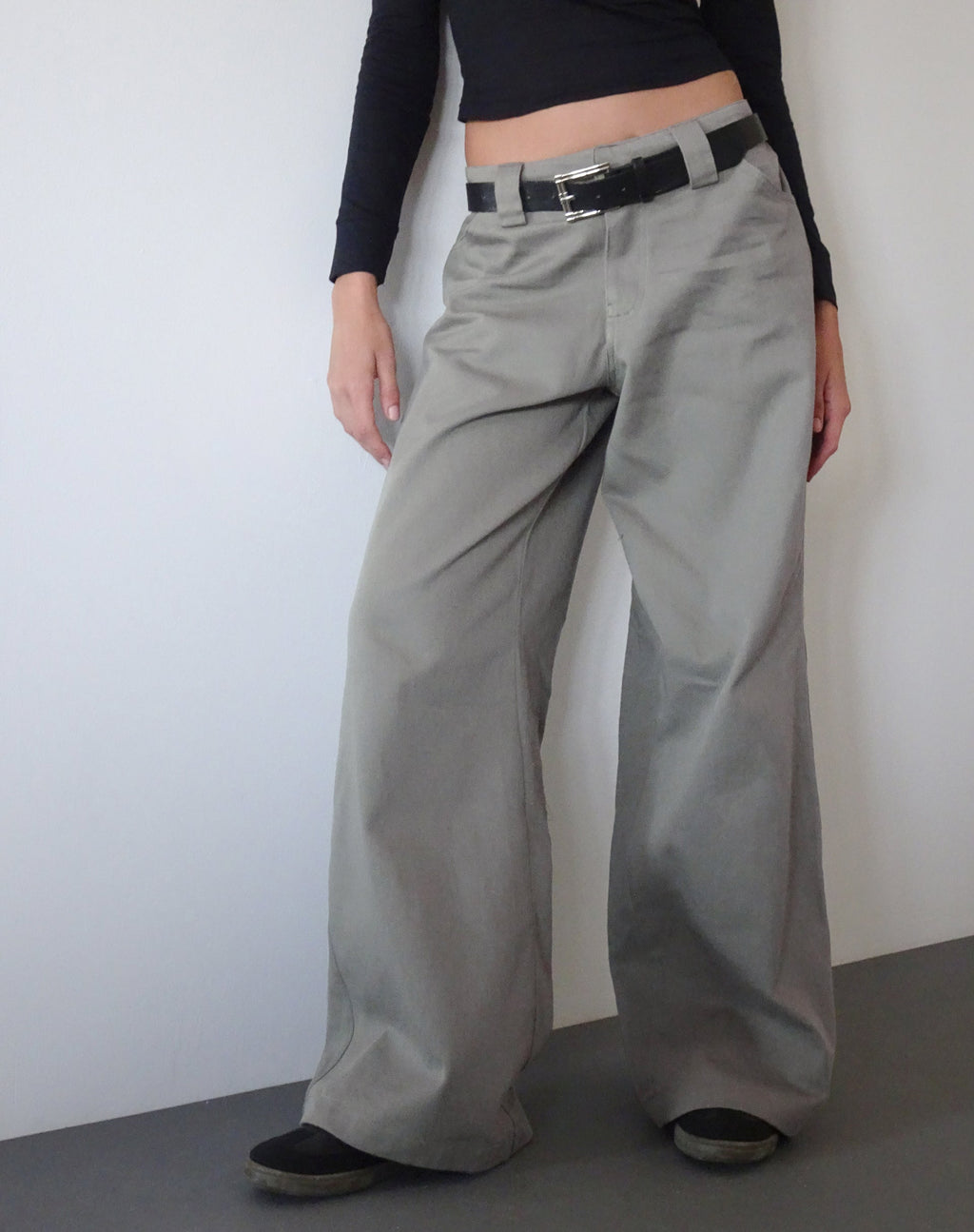 Pantalon à jambes larges Kaomy, vert ardoise