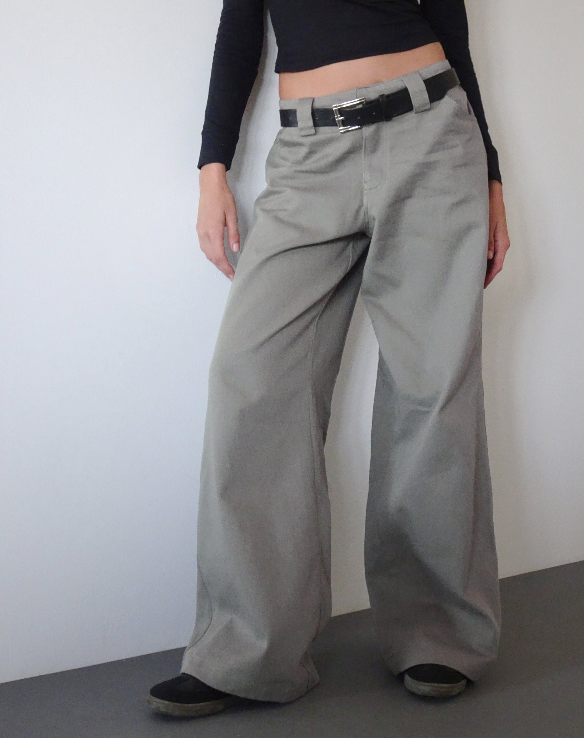 Image de Kaomy Pantalon à jambes larges en vert ardoise