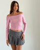 Image de Gavya Long Sleeve Bardot Top in Flamingo Pink