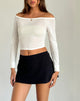 Image de Gavya Long Sleeve Bardot Top in Off White