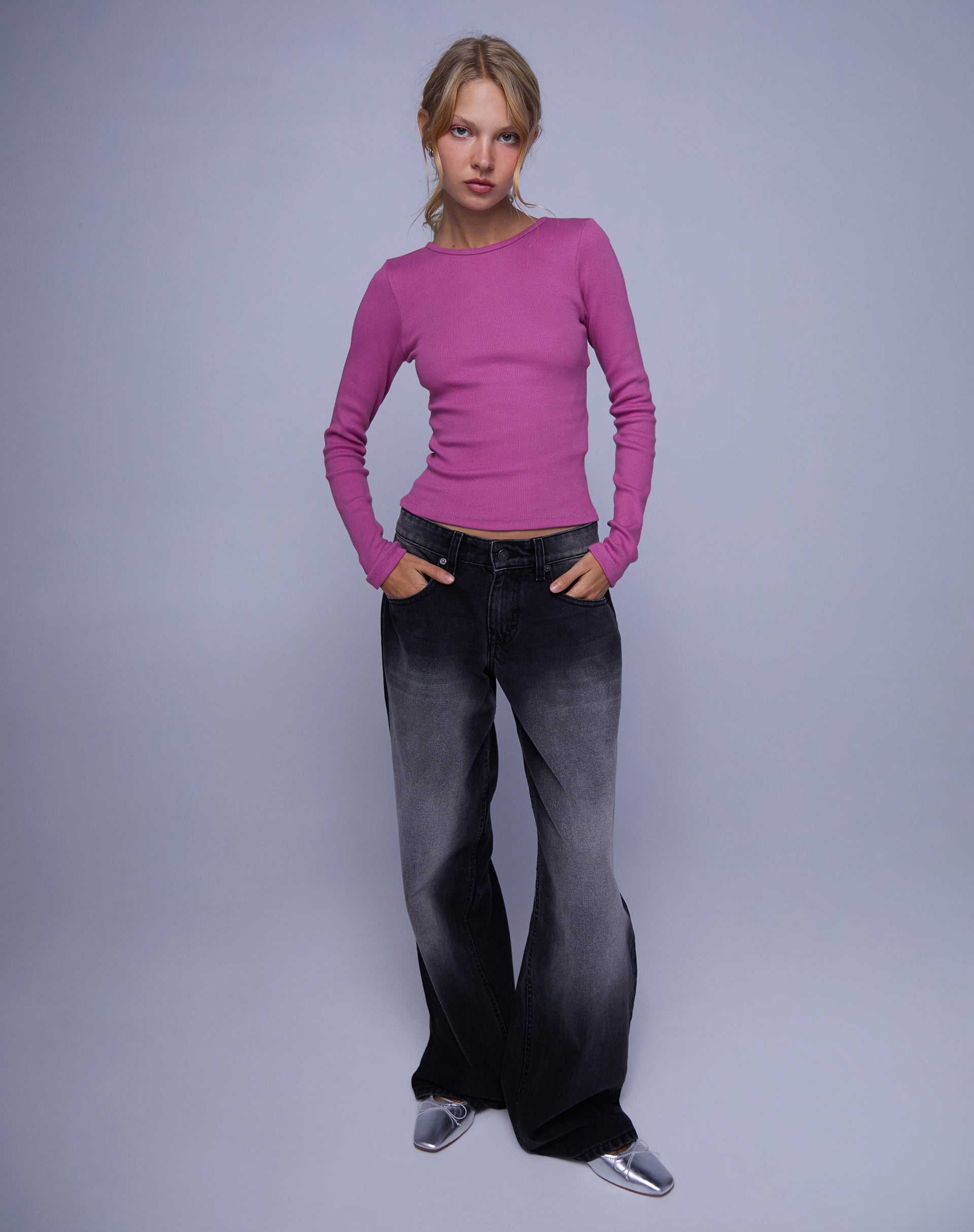 Image de Gelbon Open Back Long Sleeve Top in Cashmere Pink