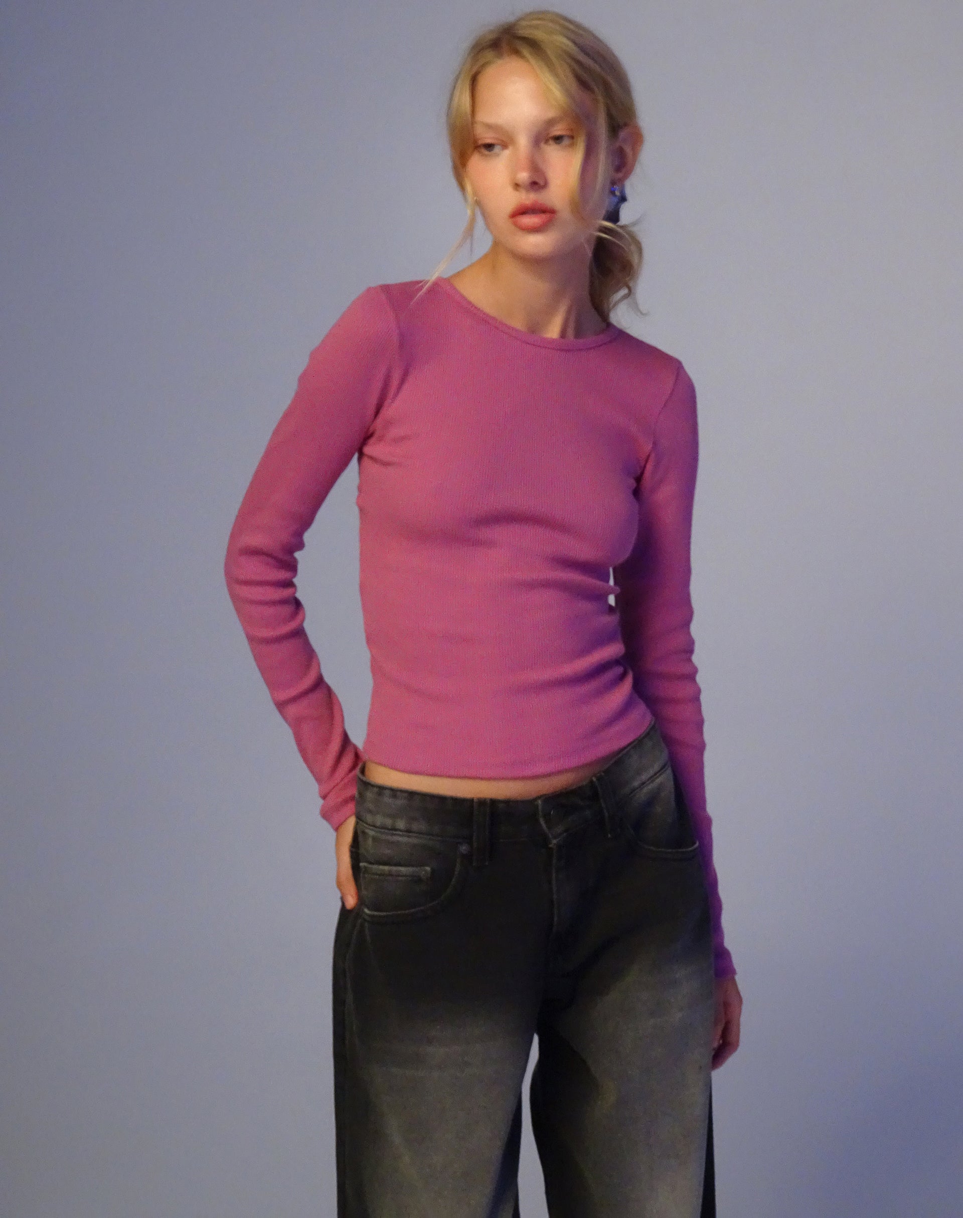 Image de Gelbon Open Back Long Sleeve Top in Cashmere Pink