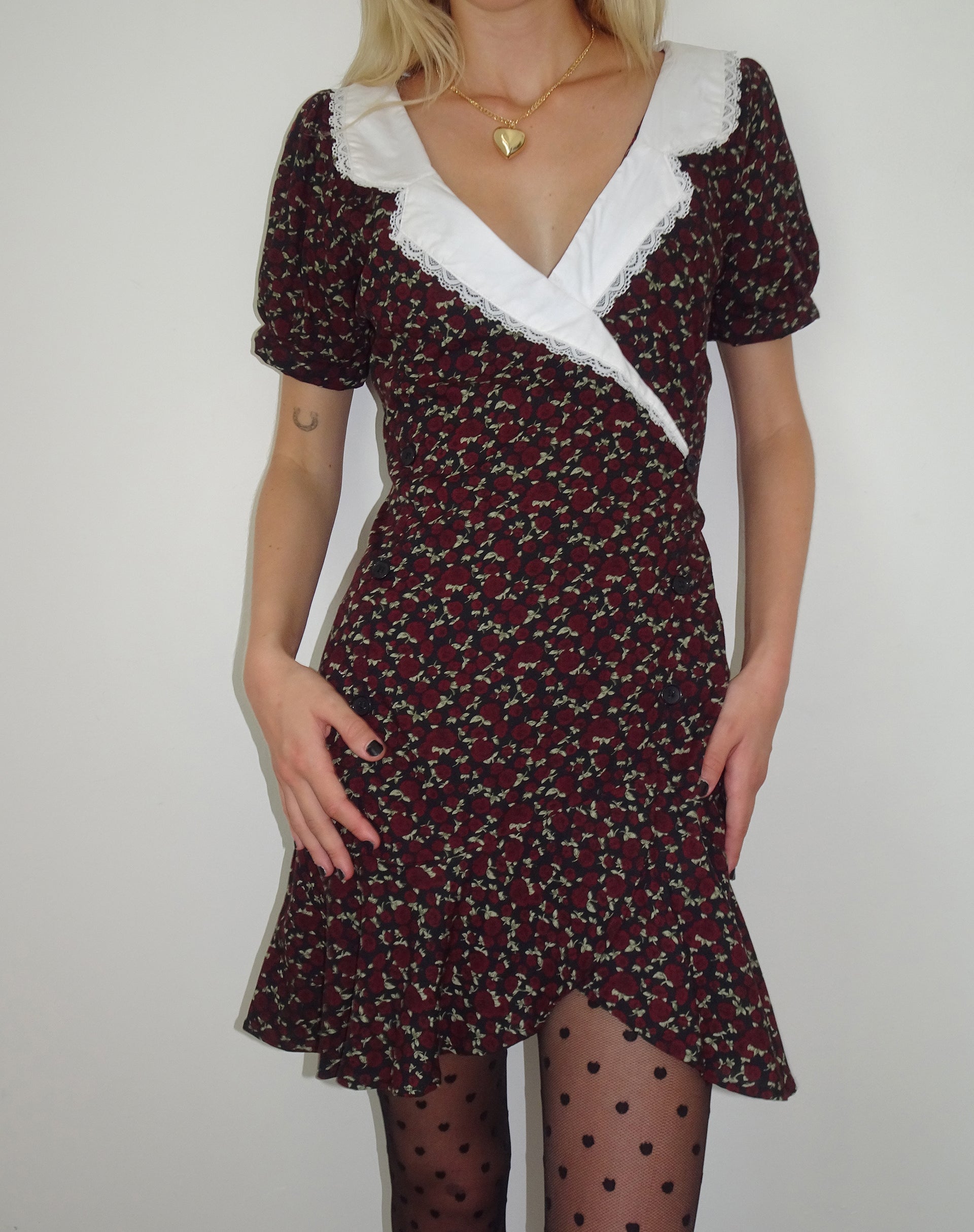 Image de Geles Mini Wrap Dress in Dark Rhoslyn Ditsy Print