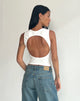 image de Gelsho Open Back Rib Tank Top in Off White