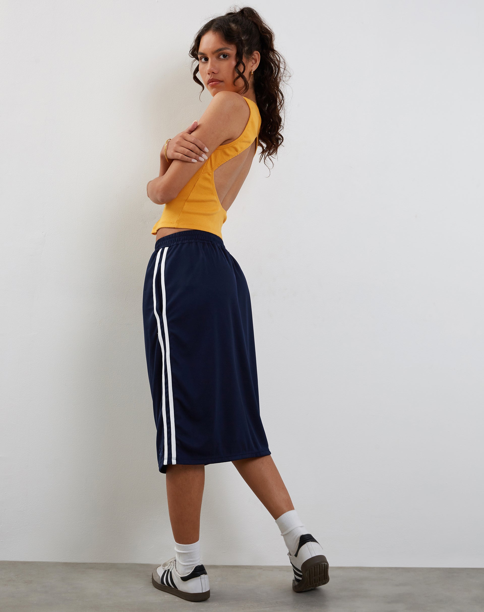 Image of Gelsho Open Back Tank Top in Faded Orange Rib