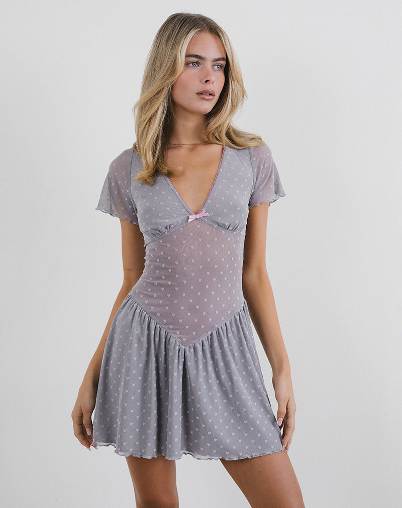 Image de Geni Mini Dress in Heart Flock Grey