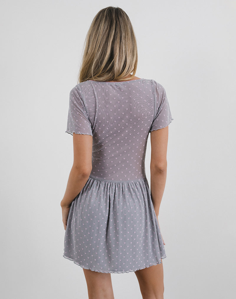 Image de Geni Mini Dress in Heart Flock Grey