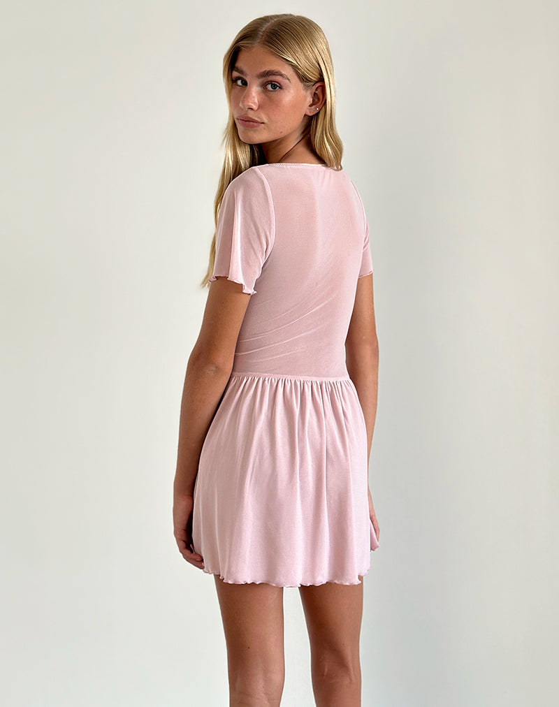 Image de la mini robe Geni en maille Baby Pink