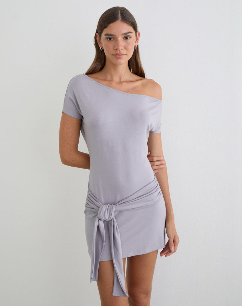 Image de la mini-robe Genya en gris lilas