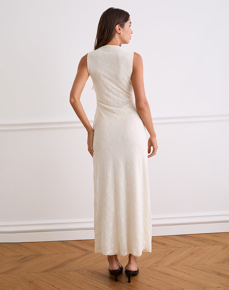 Image de Gerda Maxi Dress in Floral Flock Cream