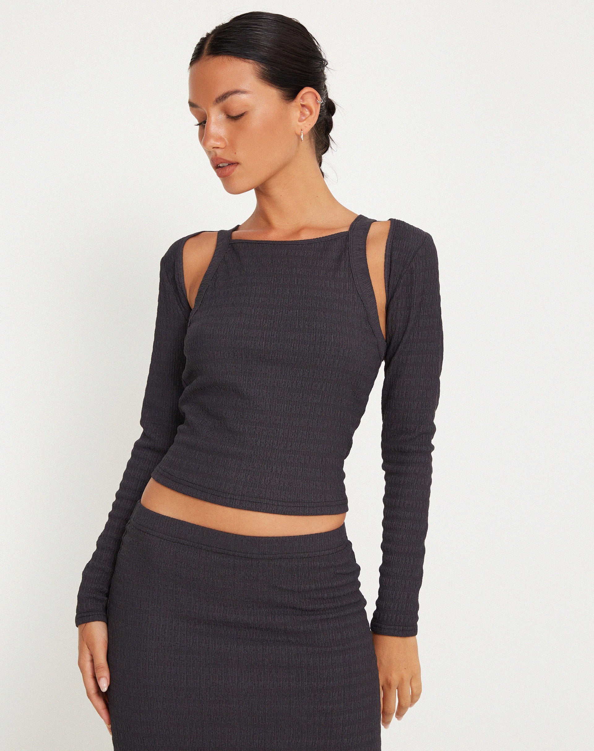 Image de GInny Top en anthracite froissé