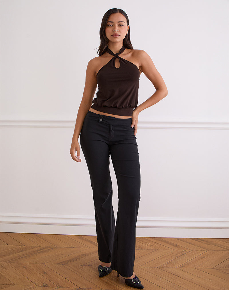 Image de Giunea Knot Halter Top in Bitter Chocolate