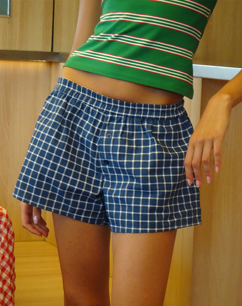 Laboxe Boxer Shorts en popeline écossaise marine